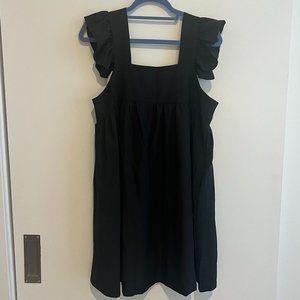 Black Ruffle Strap Sleeveless Dress